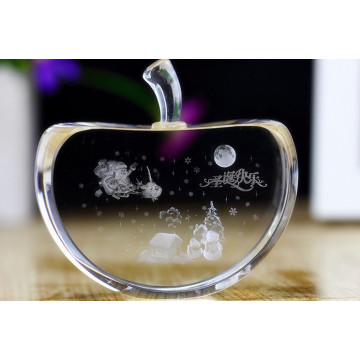 Modelo de Crystal Glass Apple para regalo artesanal